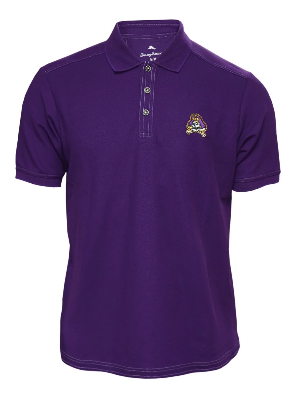 Tommy Bahama Purple Jolly Roger Polo Shirt with ECU Embroidered Logo Size XXL